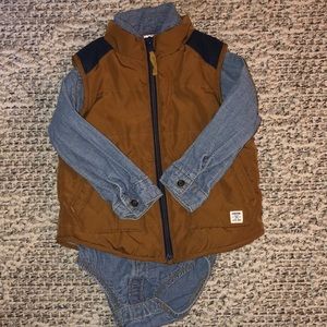 Vest and button down onesie. Handsome Little Man. Carter’s. 24 month.